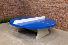 Table de ping-pong bleue ronde
