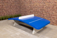 FußVolleyball Tisch aus Beton in Blau |Footvolley Tisch
