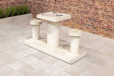Backgammon Tisch Naturel-Beton für 2 Personen