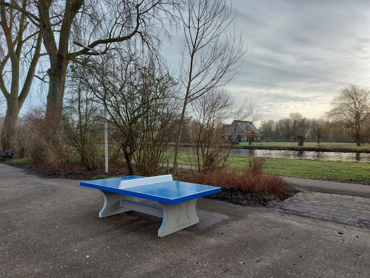 Tischtennistisch in Blau
