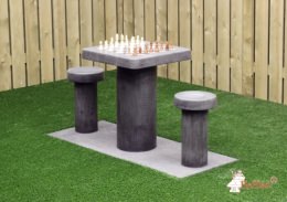 Spieltisch Schach aus Anthrazit-Beton für 2 Personen