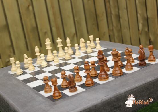 Spieltisch Schach Anthrazit-Beton für 4 Personen 