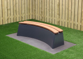 Ovale Bank DeLuxe Anthrazit aus Beton