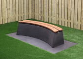 Banc DeLuxe ovale en béton, couleur anthracite