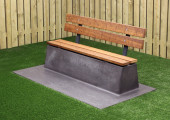 Betonbank DeLuxe Anthrazit-Beton mit Unterplatte