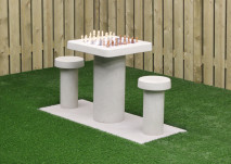 Spieltische aus Beton, Schachtisch Naturell für 2 Personen