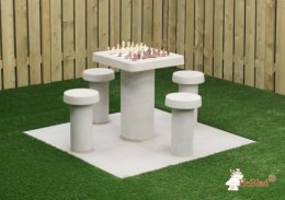 Table d’échecs en béton naturel, 4 personnes