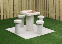Table d’échecs en béton naturel, 4 personnes
