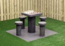 Spieltisch Schach Anthrazit-Beton für 4 Personen