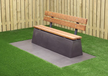 Banc DeLuxe en béton anthracite, avec dossier