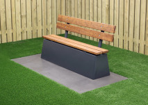 Banc DeLuxe en anthracite laqué avec dossier 